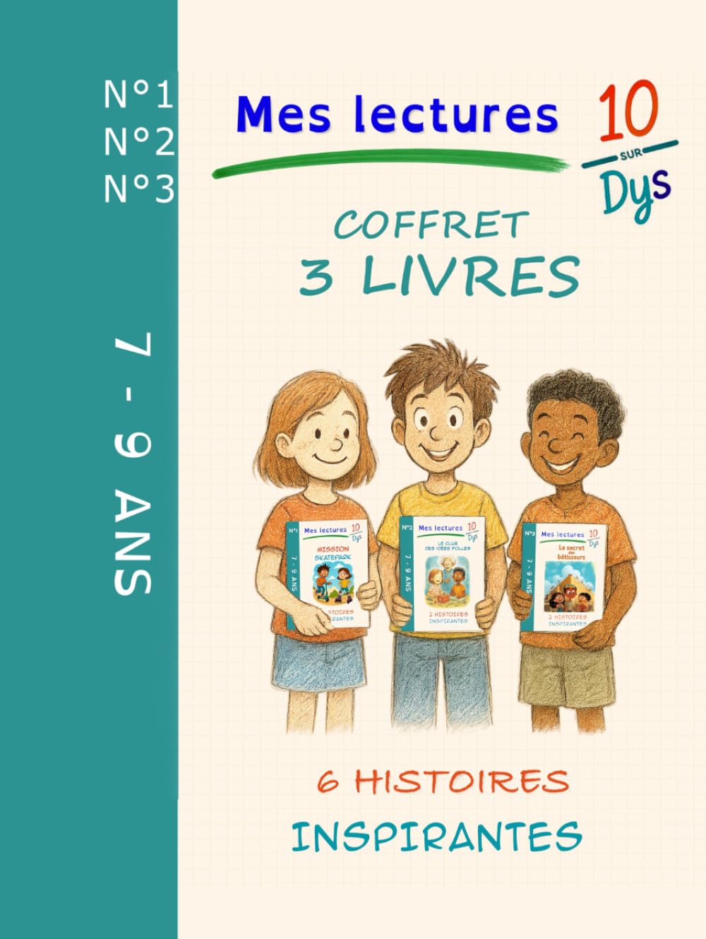 10/DYS Hors série - Coffret 3 Livres -: Lecture facile CE1–CM1 – Adaptée DYS (dyslexie) et lecteurs débutants (7-9 ans) - 2 histoires aux valeurs fortes pour s'initier au plaisir de lire.