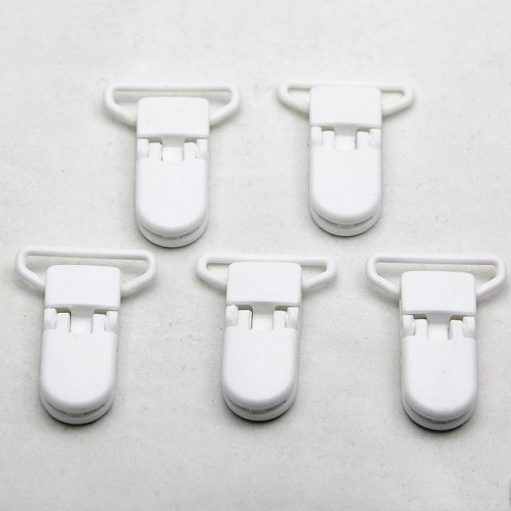10 pezzi riutilizzabili in plastica distintivi clip per bambini manichini ciucci clip per giocattoli per bambini artigianato bianco design utile