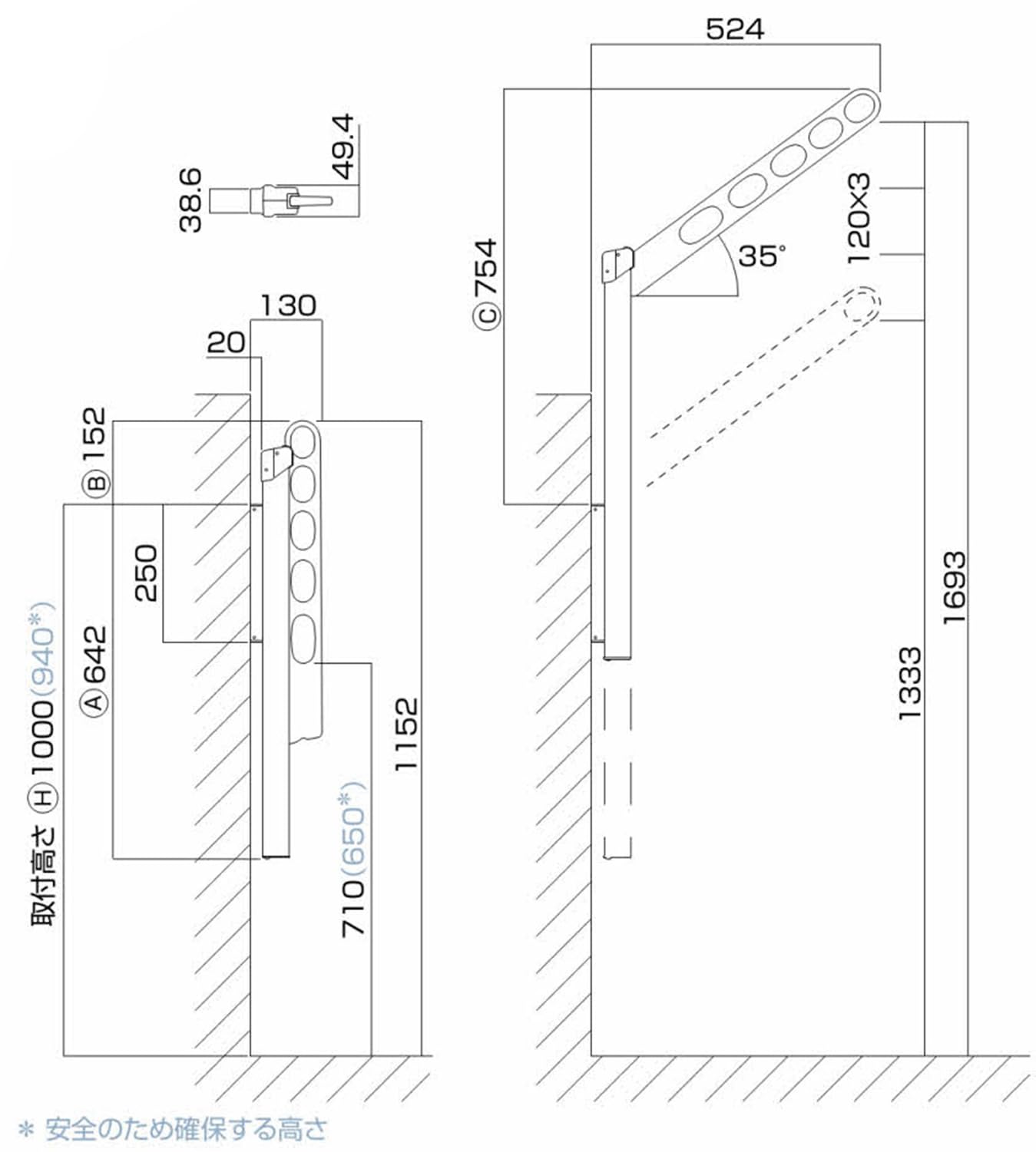 Amazon | 川口技研 腰壁用物干し ホスクリーン GP-55-S シルバー