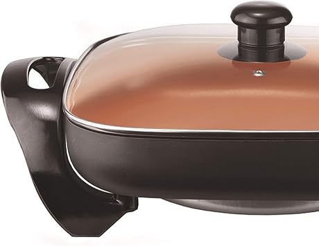 Brentwood SK-66 Electric Skillet with Glass Lid Non-Stick,12-inch,Copper