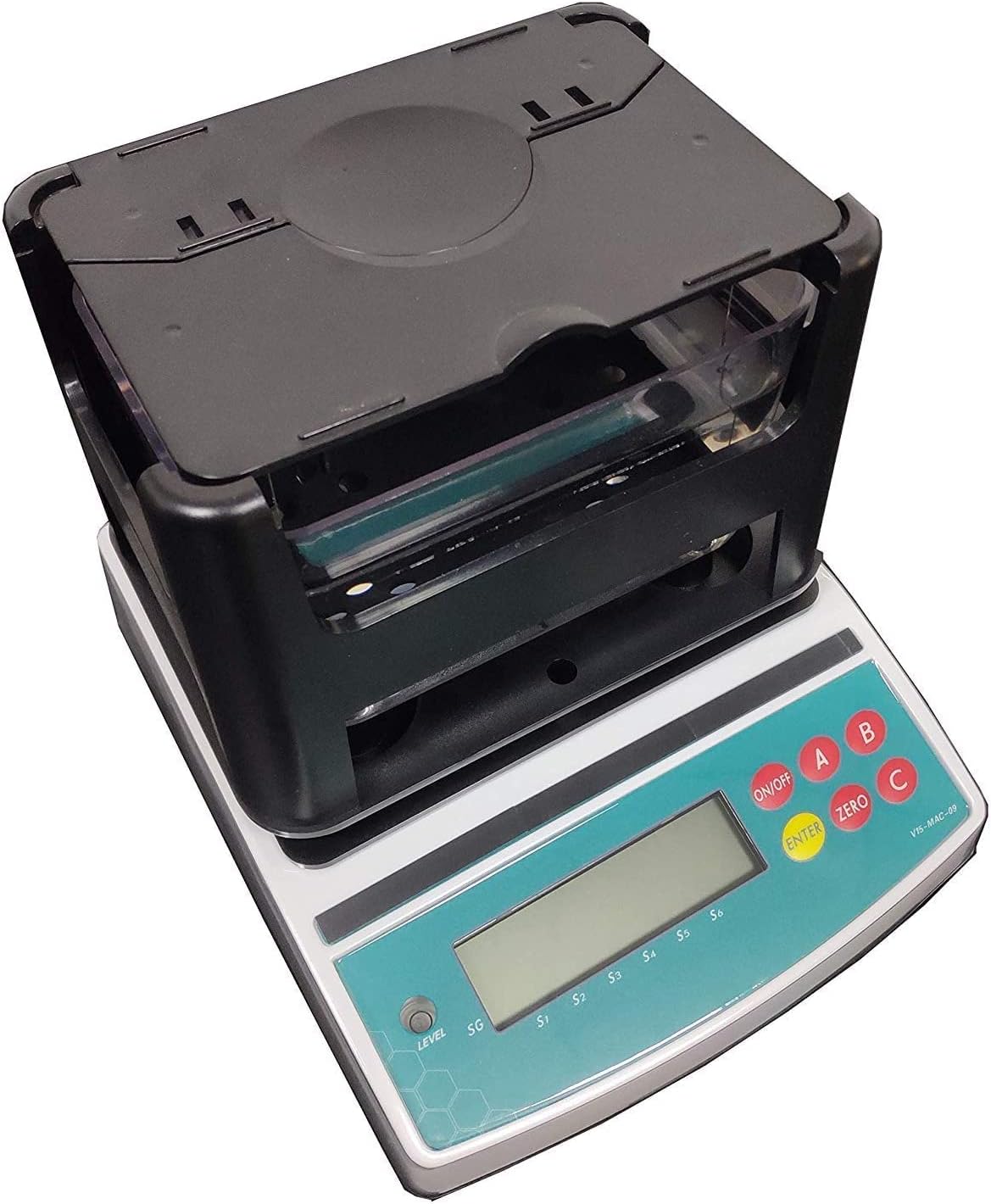 VTSYIQI Solid density meter Electronic Solids Rubber Plastic Granules Densitometer Polymer Density Meter DE-120 Gravimeter 120g Density Testing Equipment for Rubber Plastic Metals ect