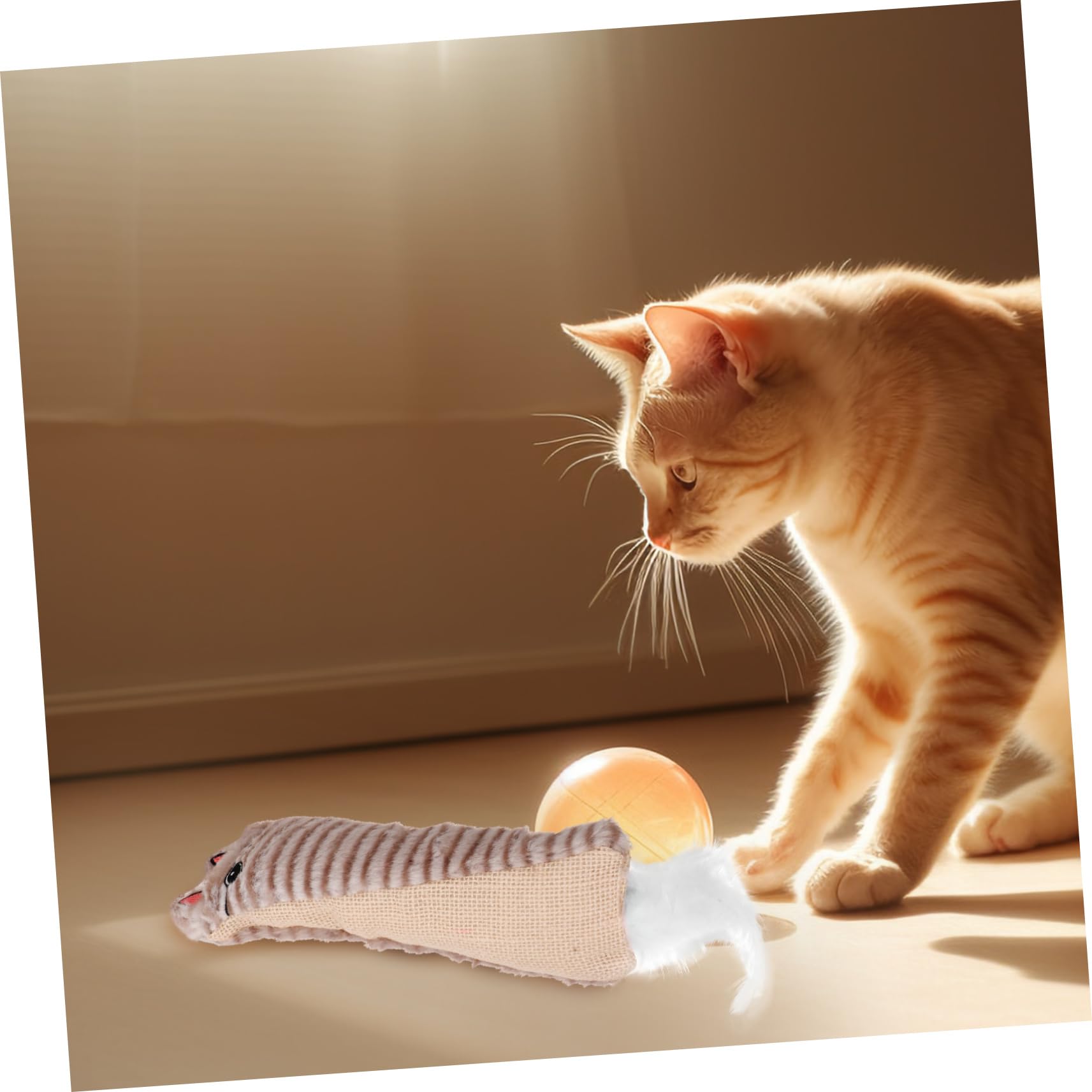 BESPORTBLE Jouet Herbe Chat avec Papier Froissé Jouet Interactif Peluche Mâcher pour Chat Intérieur