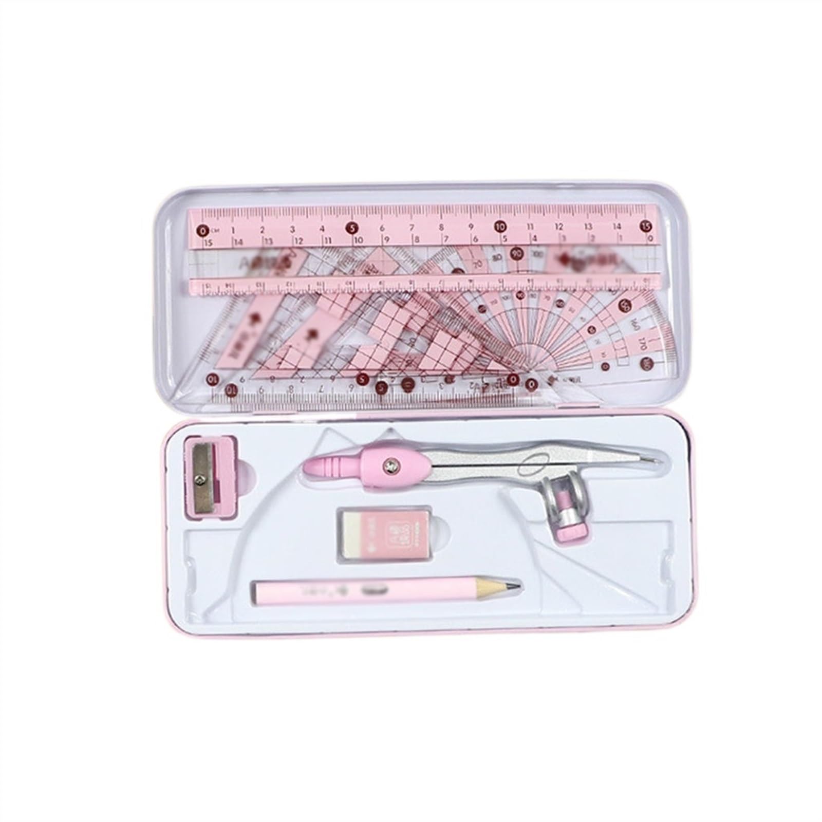 Math Geometry Kit Sets8 Piece Student Supplies with Shatterproof