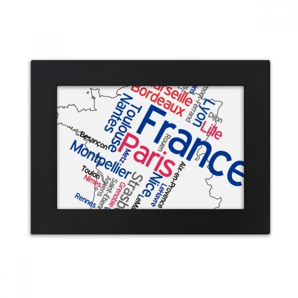 Image art peinture France carte cadre photo noir cadeau de depart collegue bureau