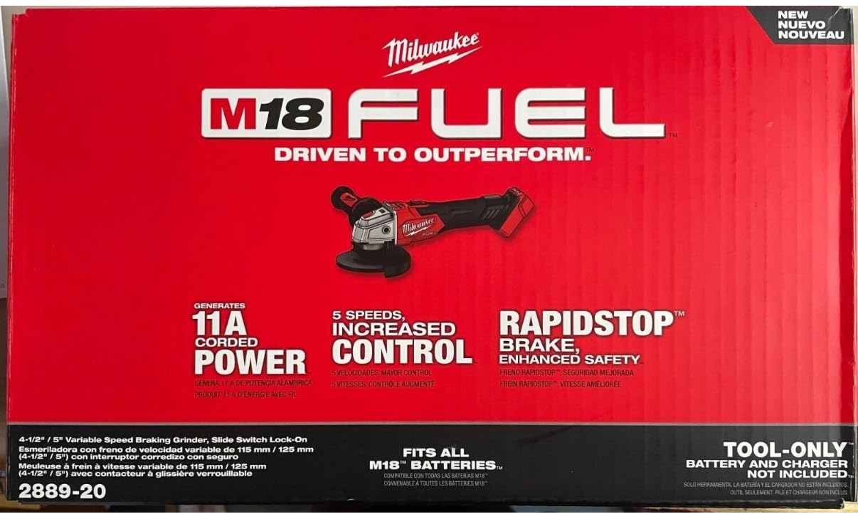 Milwaukee Electric - M18 Fuel. 4-1/2 / 5 Variable Speed Braking Grind