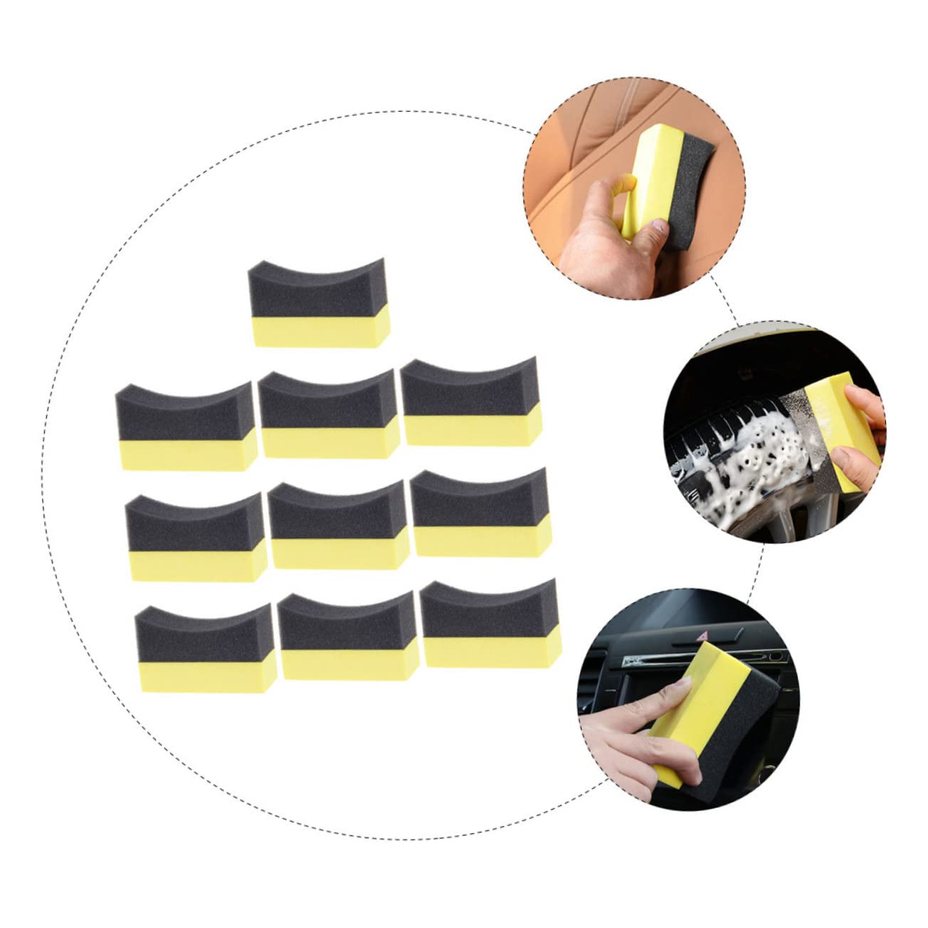 4 Sätze Autowaschschwamm Tücher Bausatz Für Autowachs -Pads Waschanlage Unterlage Schaum Auto Schwamm Auto Reinigungsschwamm Produkte Verbund Pe 10 Stück * 4