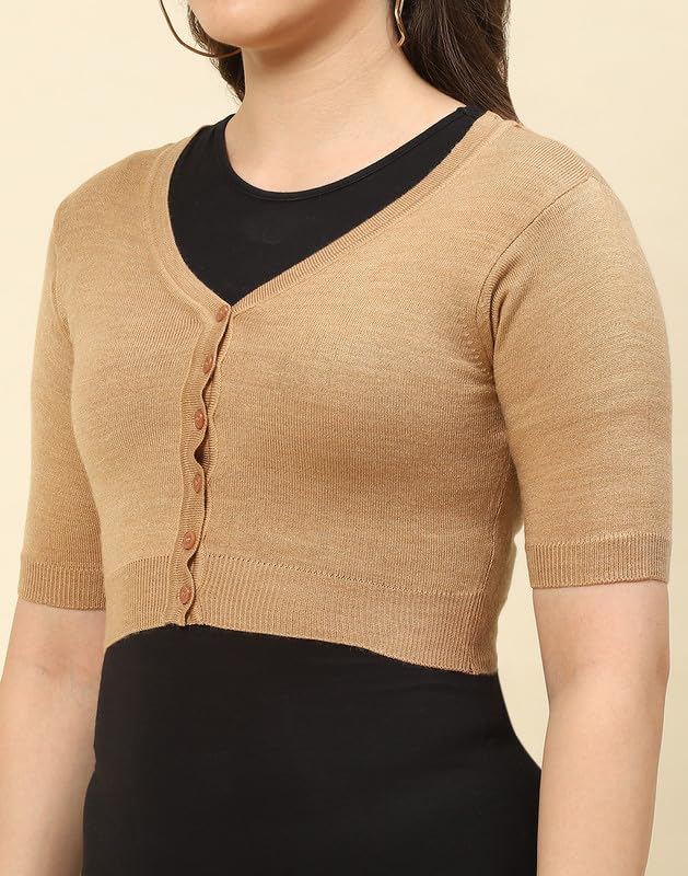 Image of Monte Carlo Women's Wool V-Neck Solid Regular Fit Sweater