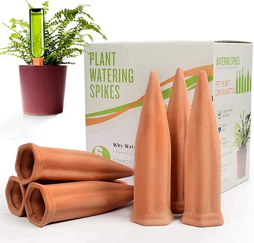 B SEPOR Ceramic Plant Waterer Set of 6 Pack Terracotta