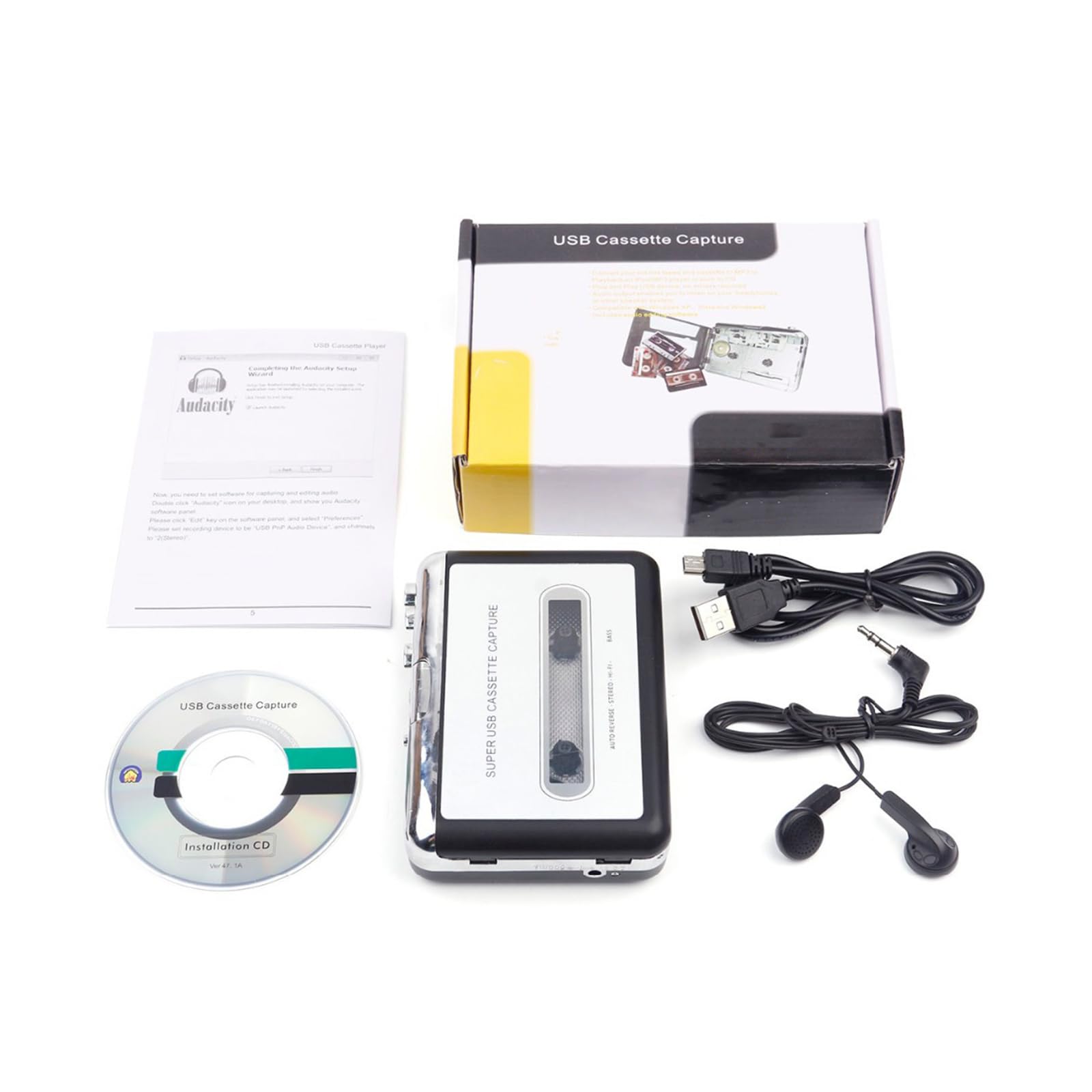 Cassette USB al convertitore digitale per PC con plug and play e trasferimento audio ad alta fedeltà formato MP3 per la casa lettore di cassette USB