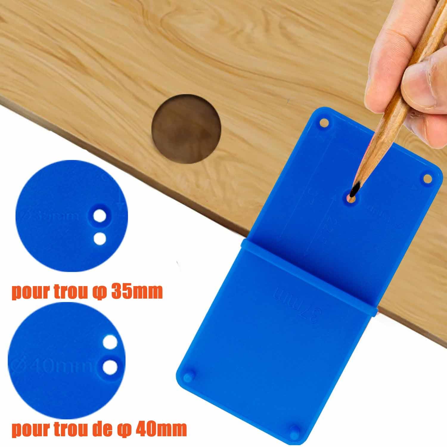 Treki Guía de Broca de Perforación de Bisagra 35mm Brocas de Plantilla de Bisagra Forstner para Bisagras de Gabinete Placas de Montaje Carpintería Bricolaje Muebles de Ventana