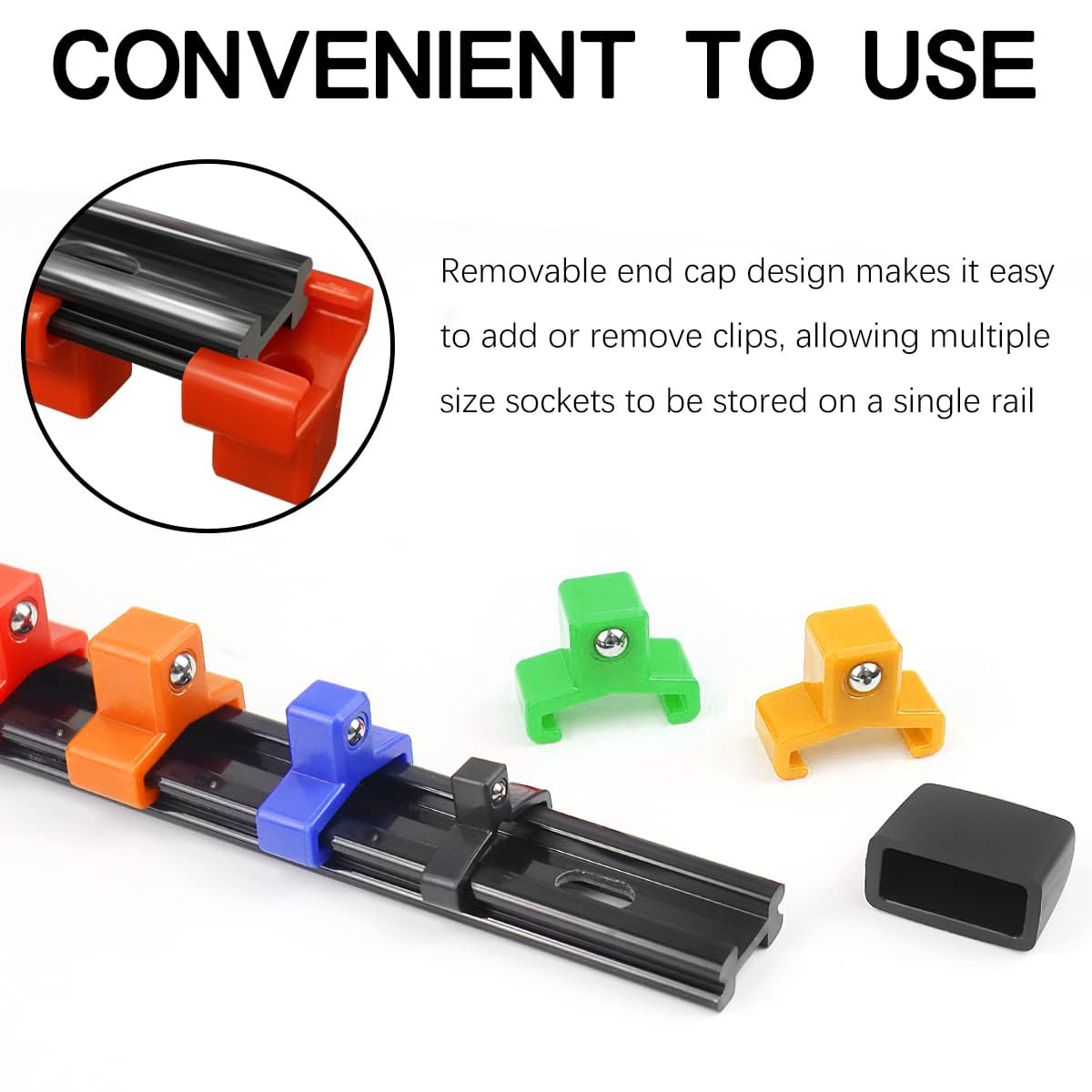 JIYOSE 1/2 inch, 3/8 inch, and 1/4 inch Drive Socket Rail Holders