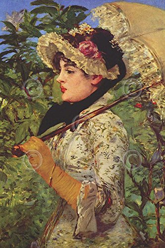 Amazon.co.jp: Jeanne Edouard Manet Woman Portrait傘印象派ポスター