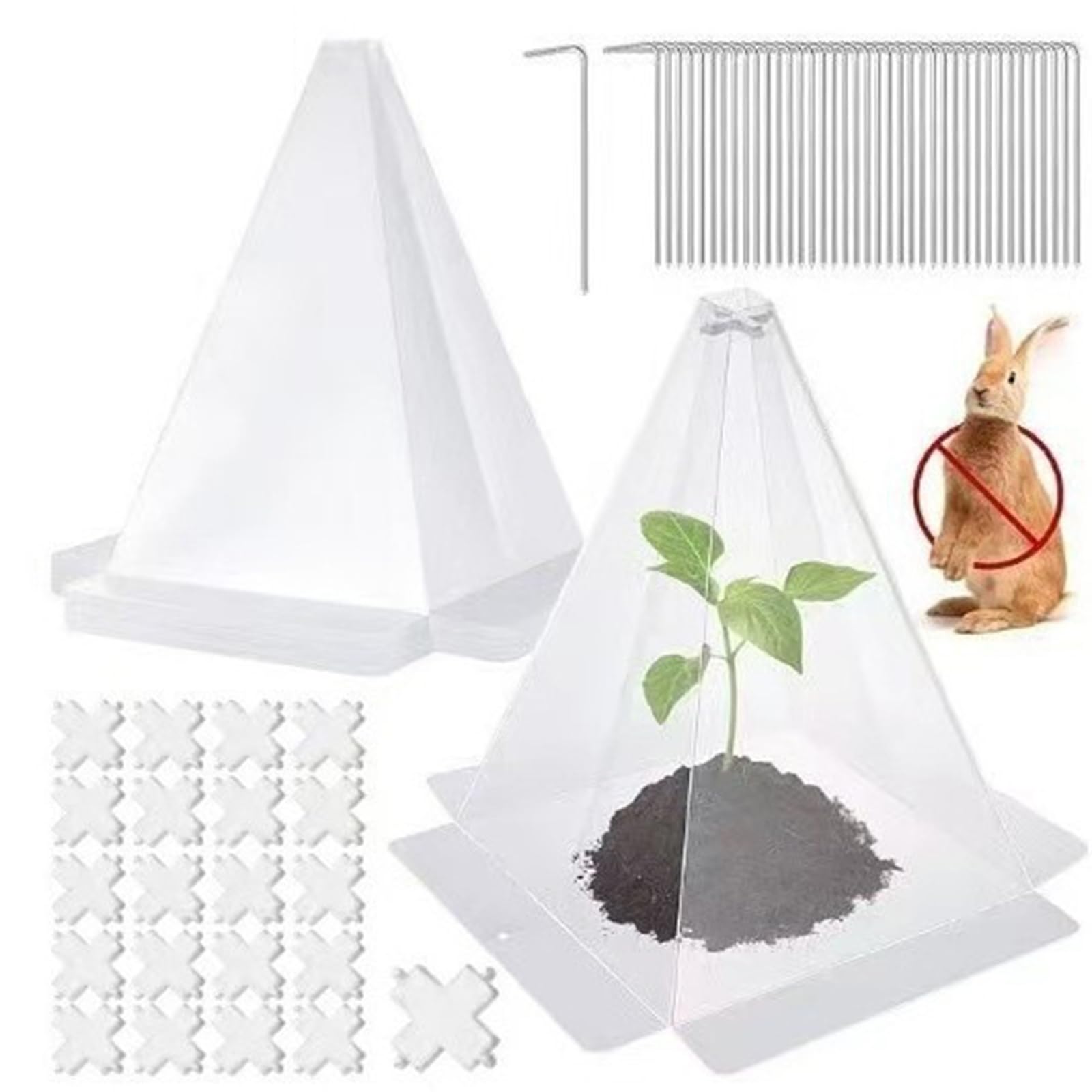 Greabuy Transparents - Protectores de plantas para plántulas, heladas solares, caracoles, pájaros, protección de invernaderos, cubiertas de invernadero, aumento del crecimiento, cubiertas de plantas