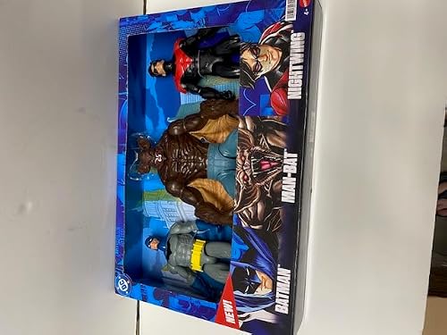 DC Comics DC Coffret de 3 figurines Batman et Nightwing contre Man Bat