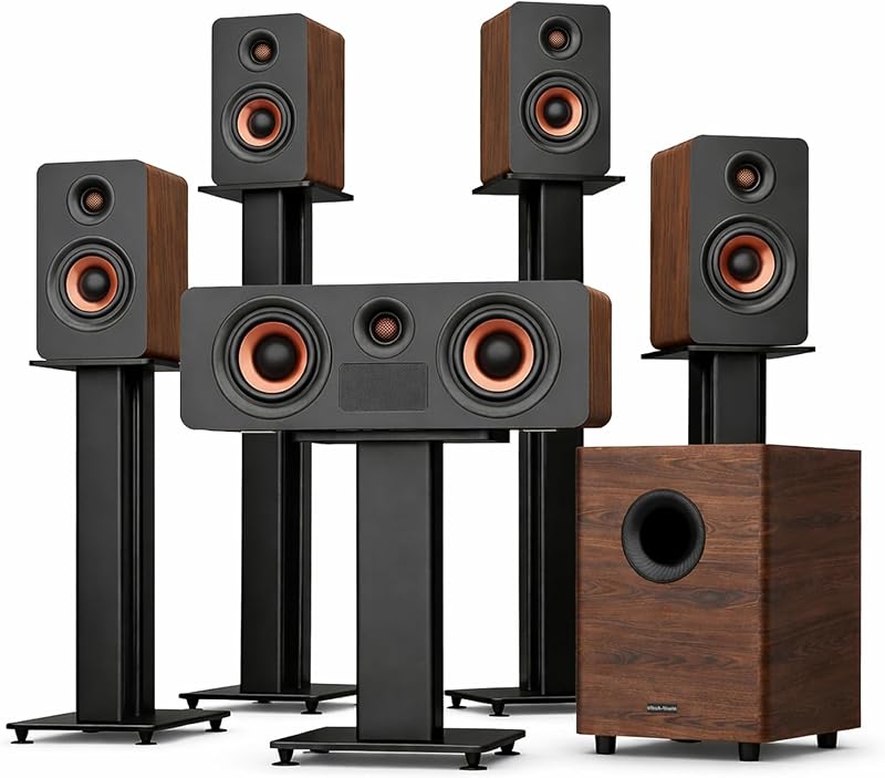 Sistema de sonido envolvente Dolby Atmos Hi-Fi True 5.1.4 insignia con subwoofer | Barra de sonido de cine en casa de 900W para Smart TV, crossover de grado Hi-Fi para sala de estar, noche de cine, funciona con eARC, BT 5.4