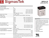 Vista 3 de Batería SLA de sustitución 3FM4.5 con terminales F1, 6 voltios, 4.5 amperio-hora