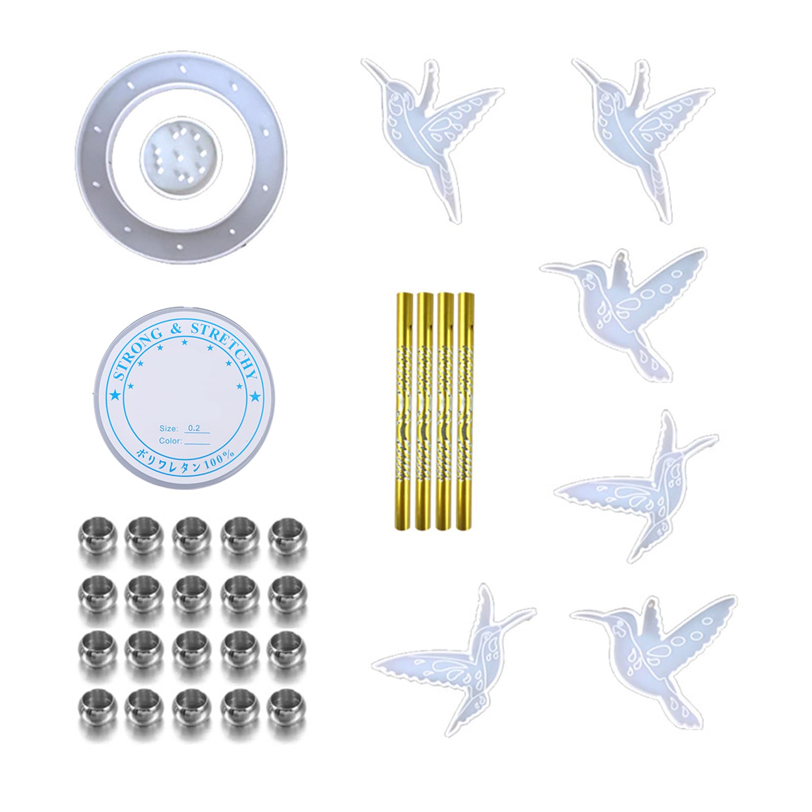 Vocue Transparent Hummingbird Chimes Silicone Molds Epoxy Resin Mould Garden Yard Decor