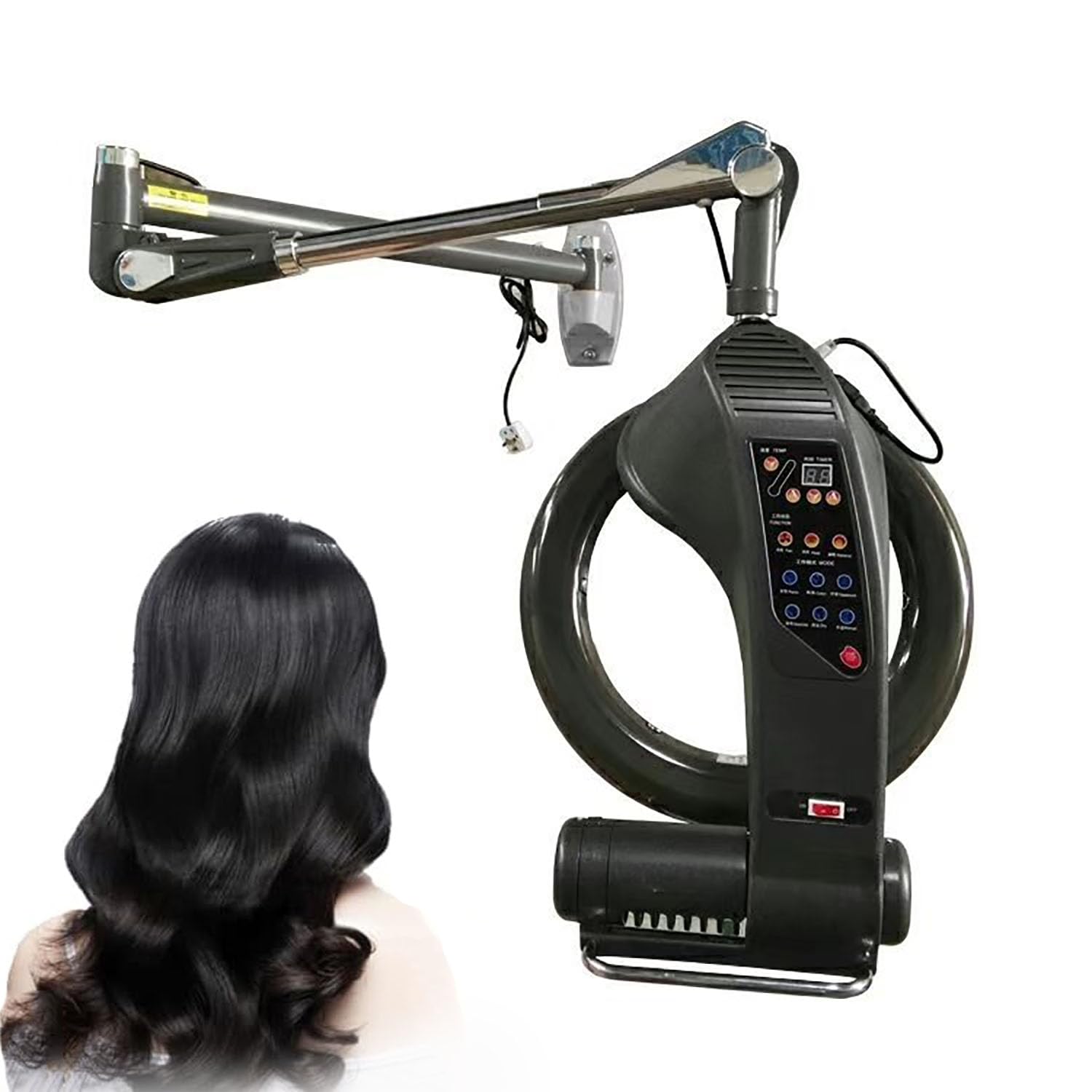 Hair Heating Styling Machine Rotation Hair Dryer Hood Hair Salon Machine with LED Operation Control Panel 360 Random