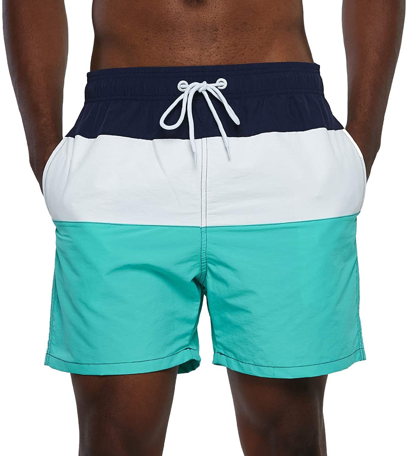 SiegenProMen's Swim Trunks Quick Dry Beach Shorts with Phone Pockets Men's Simple Style Swim Short Three Color Swim Trunk Big Boy Swim Short