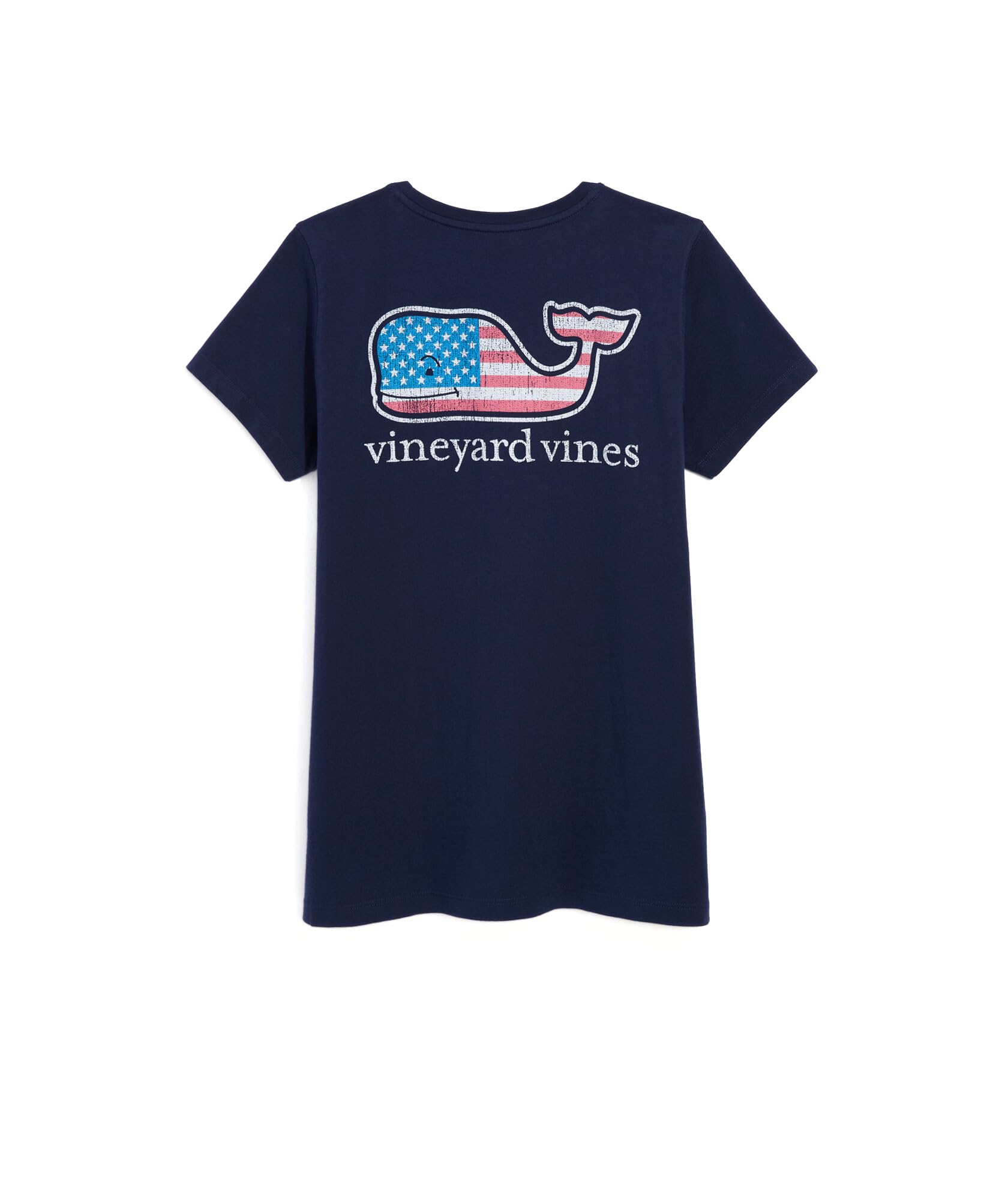 Vineyard Vines Women's New Flag Whale Short-Sleeve Pocket Tee, Nautical Navy, XS