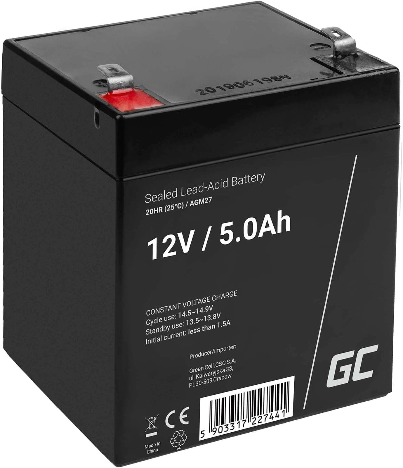 Greencell Accu loodaccu Gel AGM 6V 7.2Ah batterij batterij voor USV loodgel accu verzegeld lood-zuur batterij VRLA cyclivast alarminstallatie speelgoed viskas handlamp zaklampen weegschaal