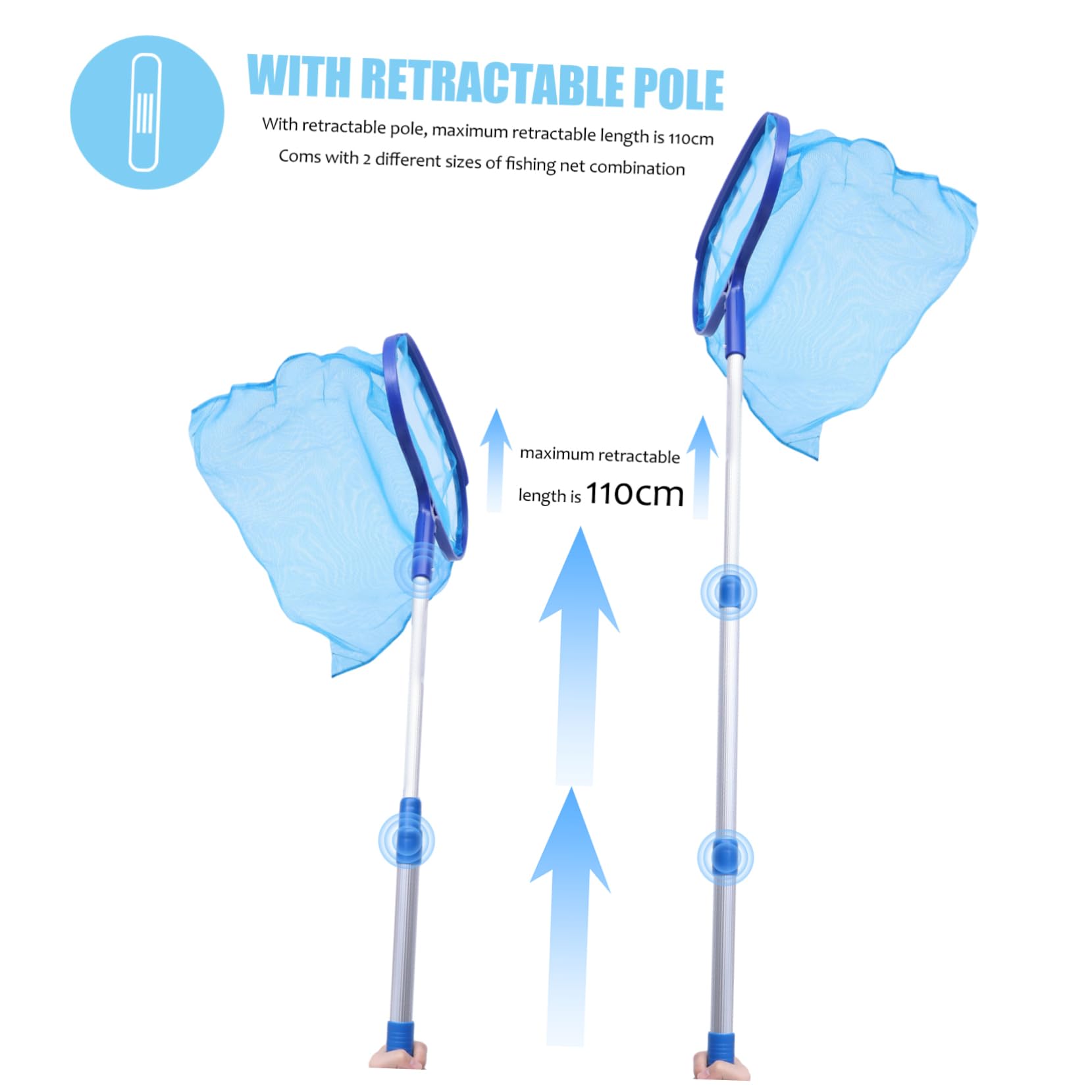 TOYANDONA Limpieza de Piscinas Recogedora para Piscina Resistente Telescópica para Recoger Malla Fina