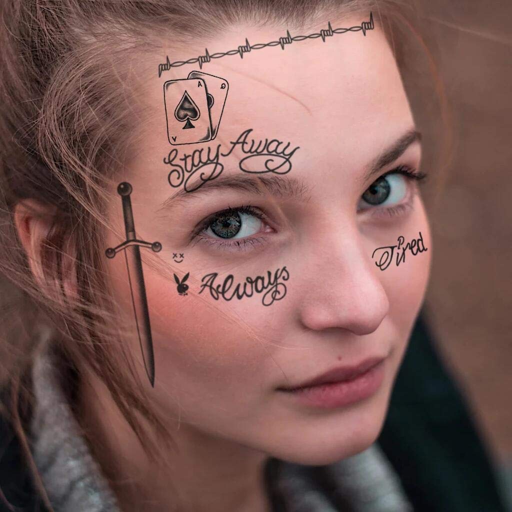 Face Tattoo, Halloween Temporary Tattoos Sticker, Halloween Costume