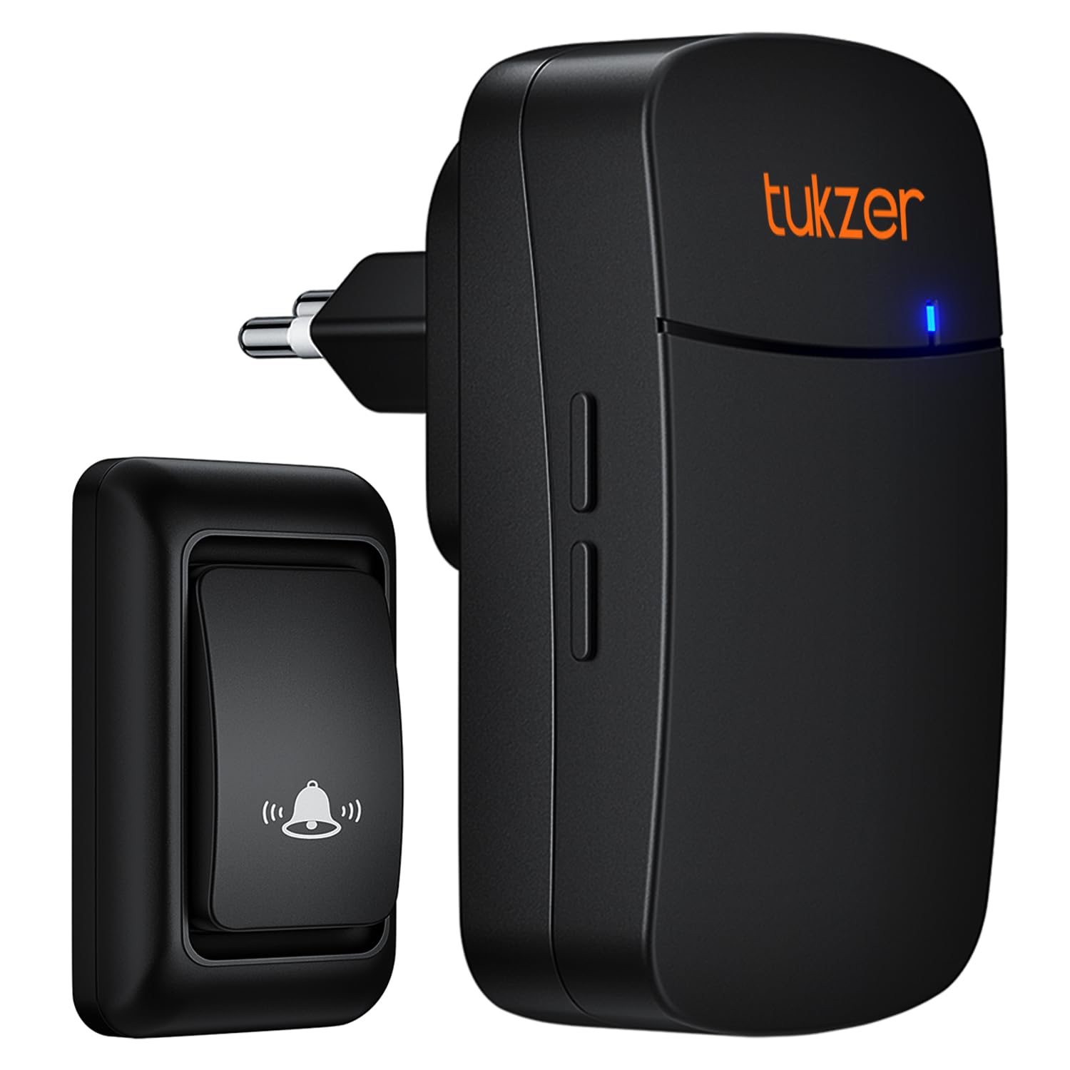Tukzer Wireless Door Bell, Waterproof Door Bell Chime Kit for Home Office with LED Light Up to 300 Meter Operating Range 38 Ringtones, 1 Receiver and 1 Push Button