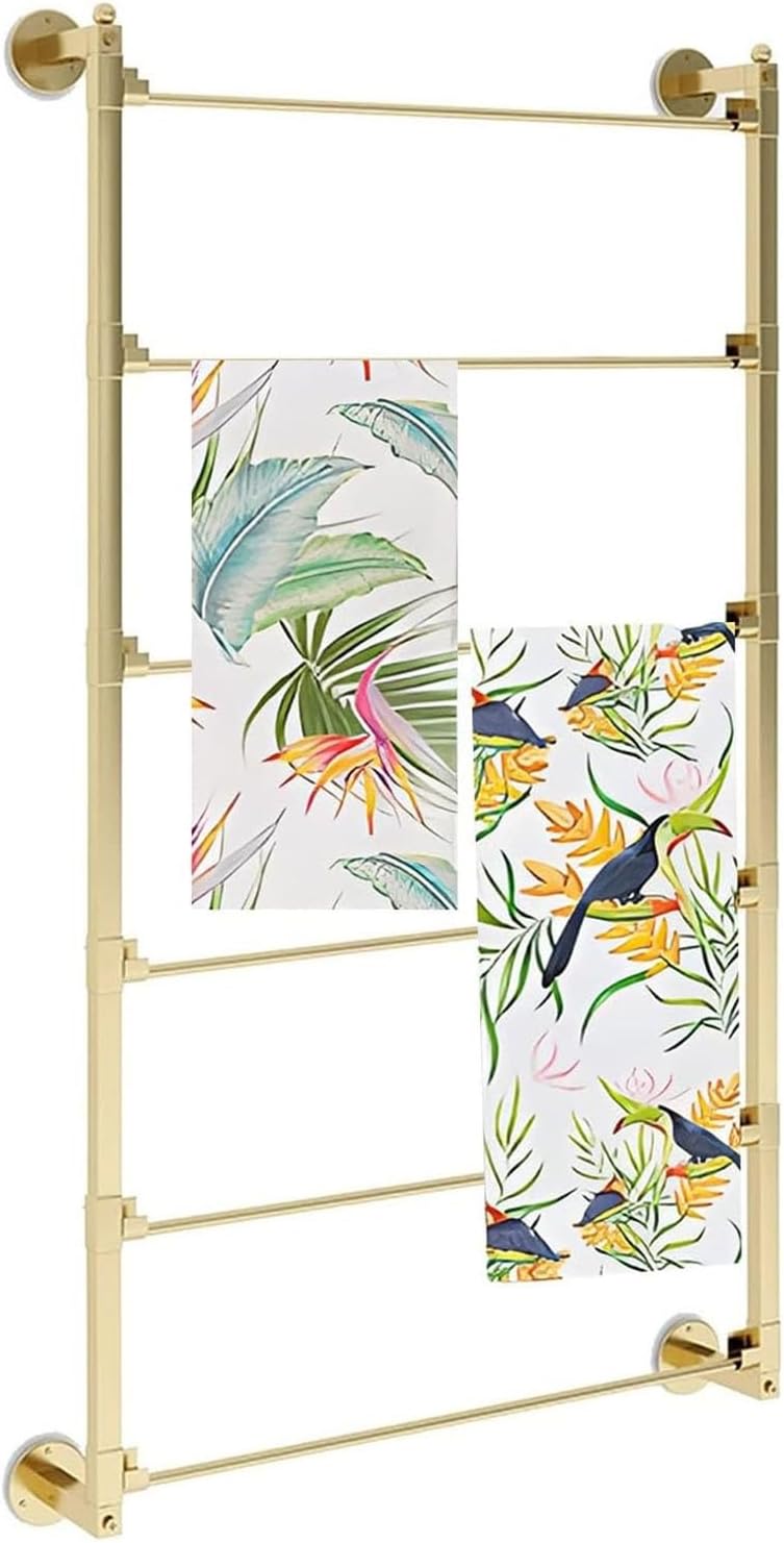 10-Tier Metal Scarf Display Rack - Removable Portable Wall-Mount Organizer for Scarves, Ties, Towels, and Belts - Perfect for Home & Retail - L70xH90cm