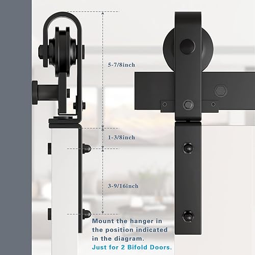 Miniatura 5 de DonYoung Kit de herrajes para puertas corredizas de granero de 40 pulgadas para 2 puertas, rodillo de montaje lateral resistente para un