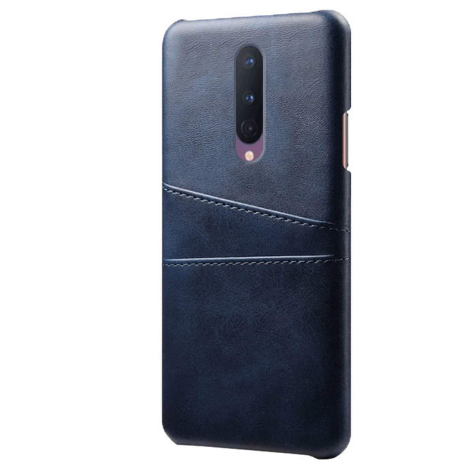 Handyhülle Für OnePlus 8 – Ultradünne Lederhülle Mit 2 Kartenfächern, Stoßfest (Farbe: Orange)