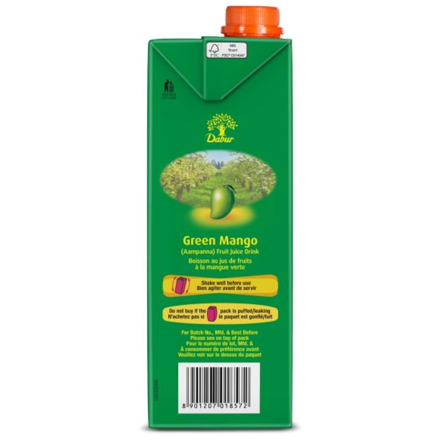 Dabur Real Green Mango/Aampanna Fruit (Cocktail/Mocktail) Juice Drink 1 Ltr [pack of 3]