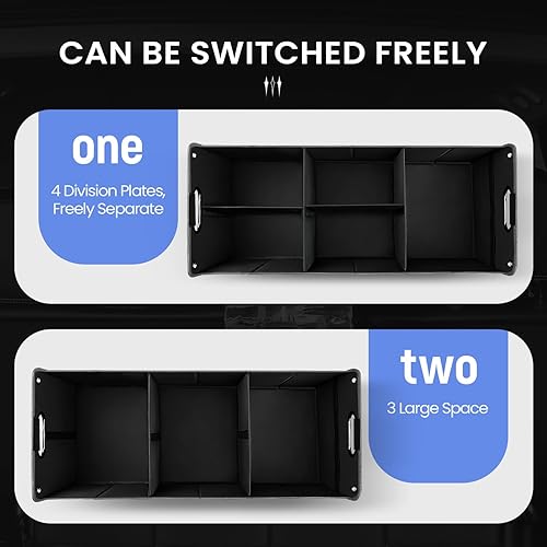 Miniatura 3 de Organizador de maletero de automóvil, organizador de almacenamiento de automóvil, multicompartimento plegable para automóvil, SUV, sedán, camión