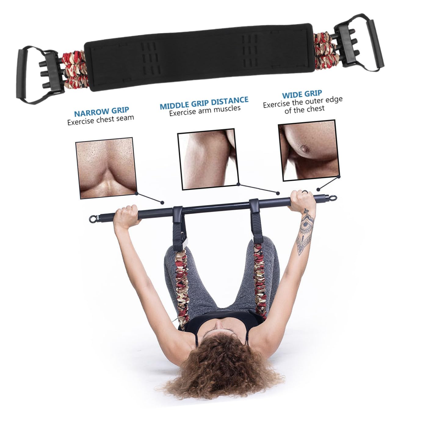 BESTonZON Fascia Elastica per Allenamento Muscoli Pettorali Nastro di Resistenza in Nailon, Sottile e Cintura Imbottita per Esercizi di Espansione Toracica e Fitness