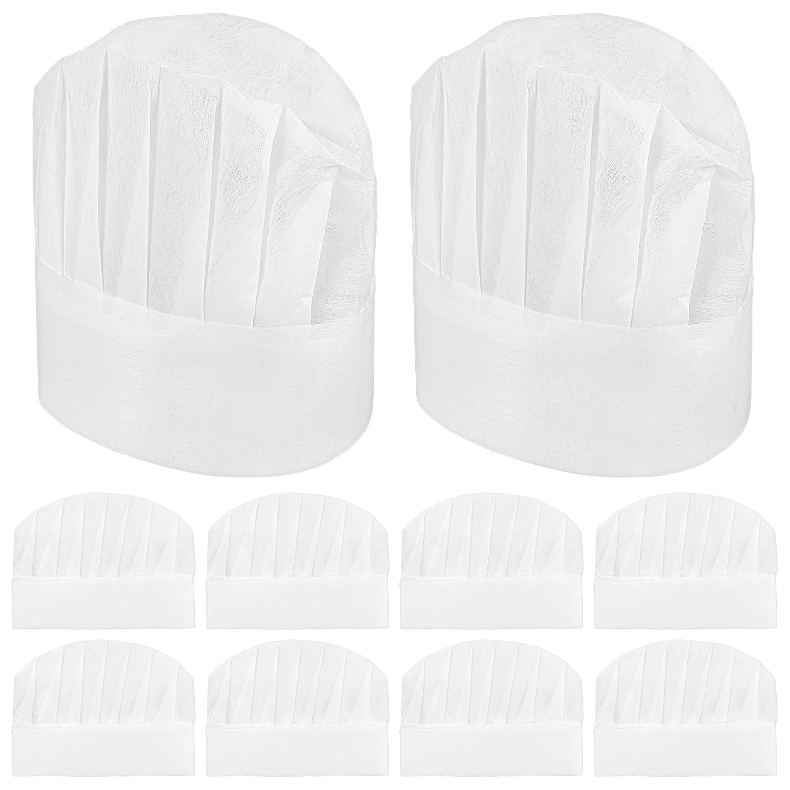 guduling 10pcs Paper Chef Hats for Kids, Kids Chef Hat, Disposable White Chefs Hat for Hibachi Parties, Baking, Kitchen Cooking Catering Restaurants Costume