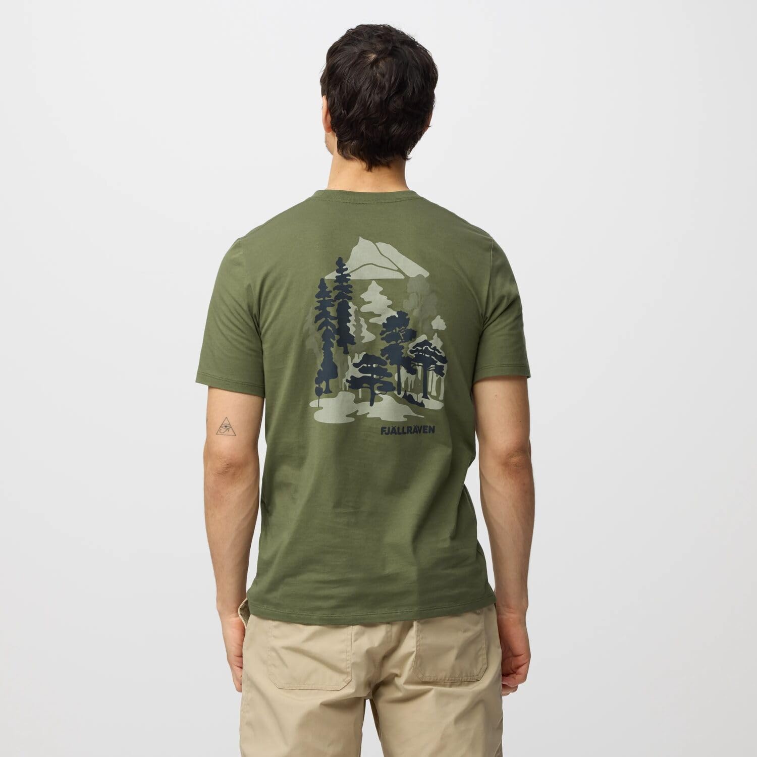 Fjällräven Męski T-shirt Swedish Forest, zielony Laurel Green, XS