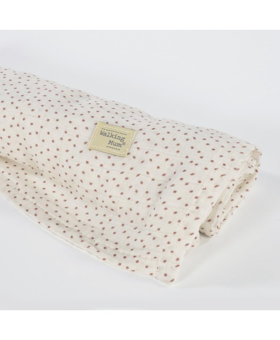 Walking Mum Sábana Cuco para Capazo o Moisés + Muselina 120x120 cm – Algodón y Bambú – Set Recién Nacido, Suave y Transpirable – Colección Mimosa Rosa