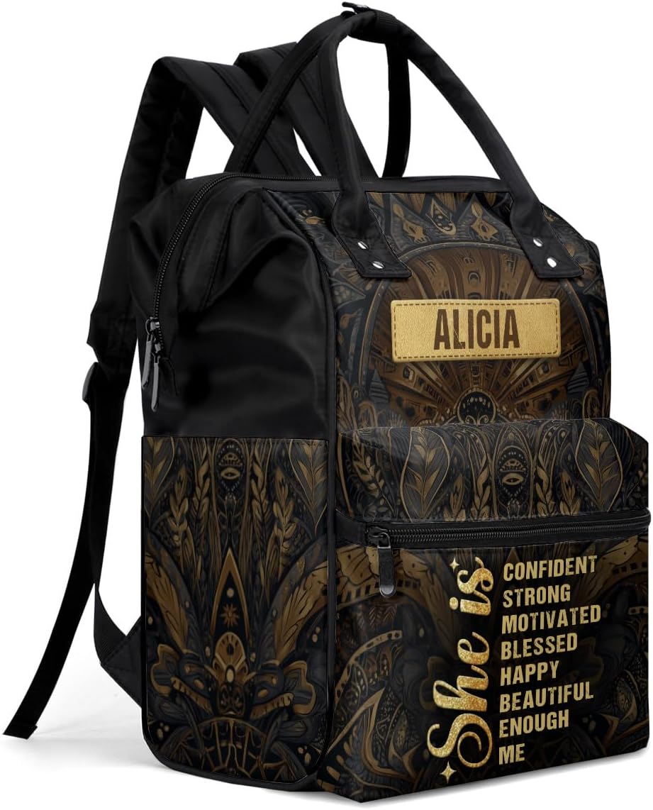 Sistabag - Travel, Laptop Bag - Backpack For Women - Personalized Duckbilled Backpack, Mothers Day, Christmas Gifts For Women (She Is)