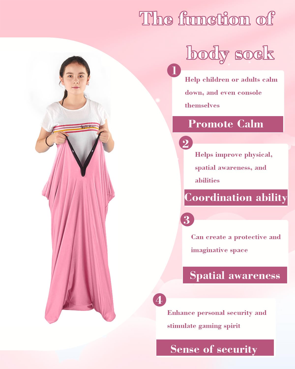 Sensory Body Sox voor volwassenen, 65x29 full-body wrap rekbare body