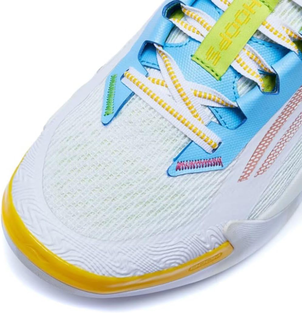 LI-NING Power X Men Professional Basketball Shoes Cushion Lining Sport Shoes Sneakers White Blue Yellow Yellow US 10.5