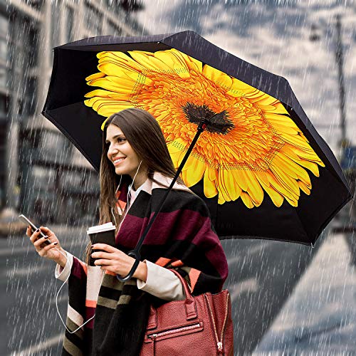 image for Owen Kyne Windproof Double Layer Folding Inverted Umbrella, Self Stand