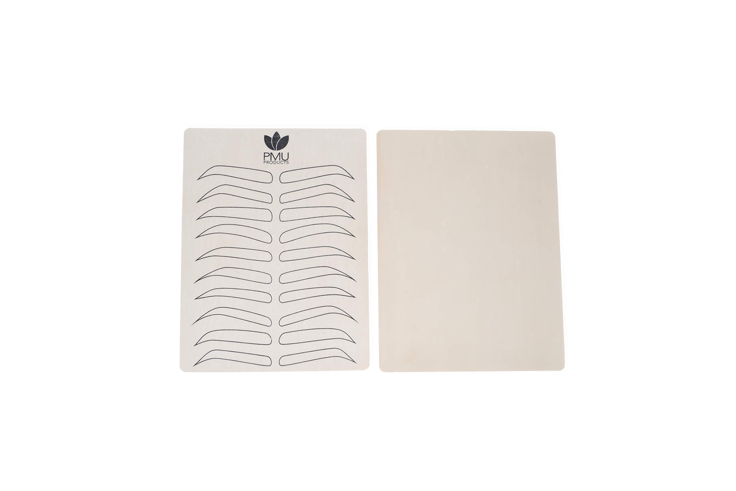 PMU PRODUCTSMicroblading Practice Skin For Beginners – Various Eyebrow Designs for Cosmetic Tattooing – One Side Blank for Freestyle Practice – 5 Sheets