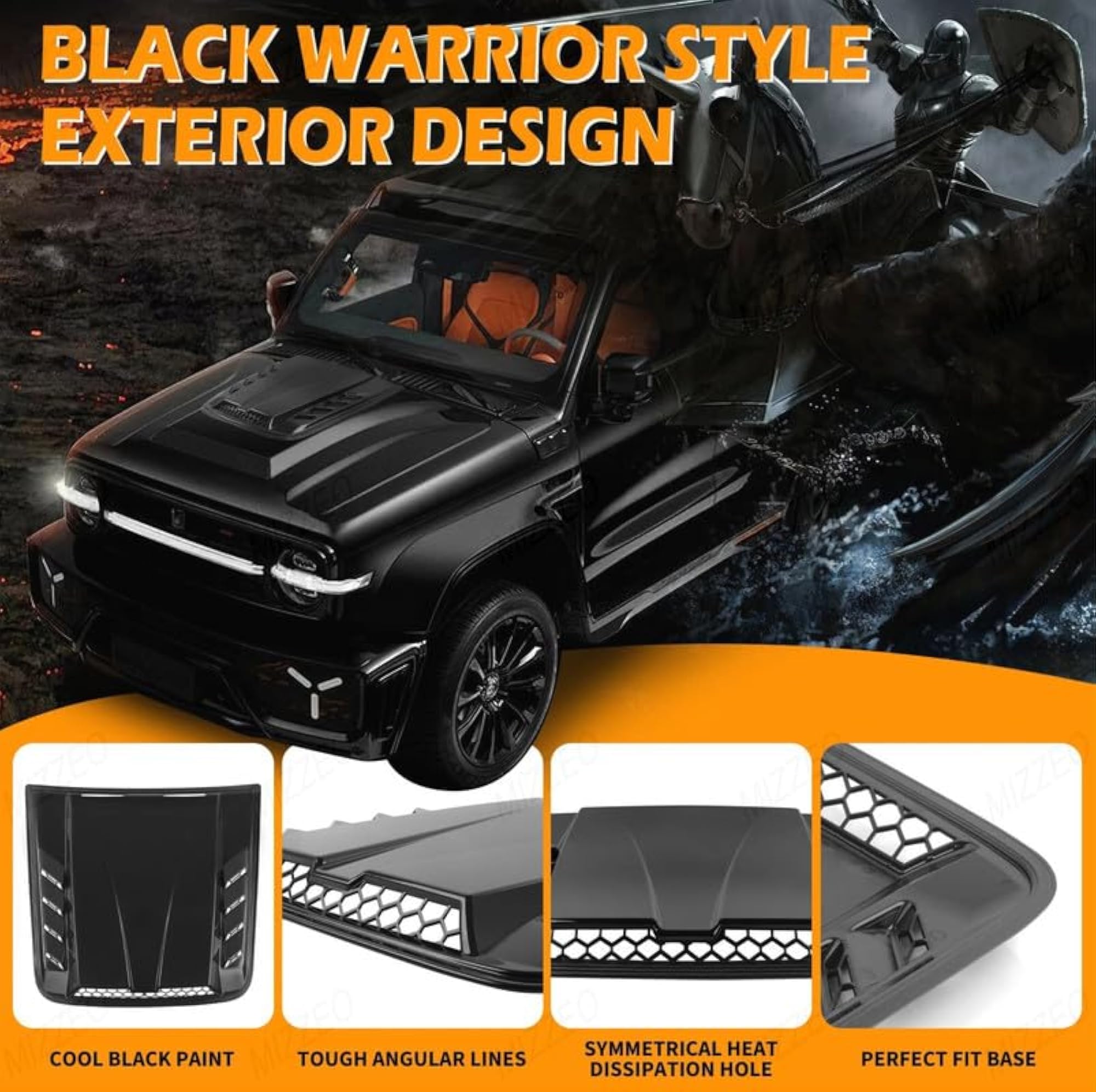 Car Hood Scoop Vent, Self-Adhesive Decorative Cover