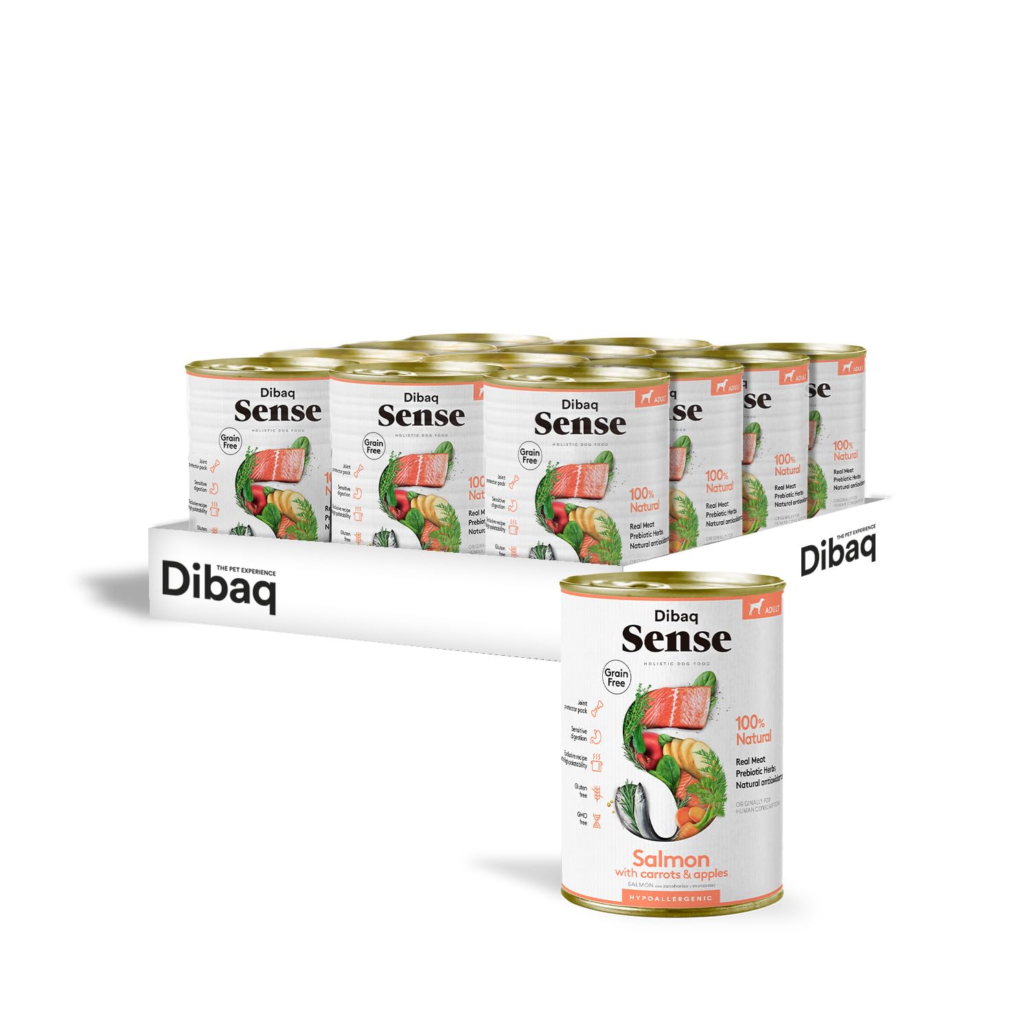 Dibaq Sense Grain Free Salmón, 12 uds x 380 gr