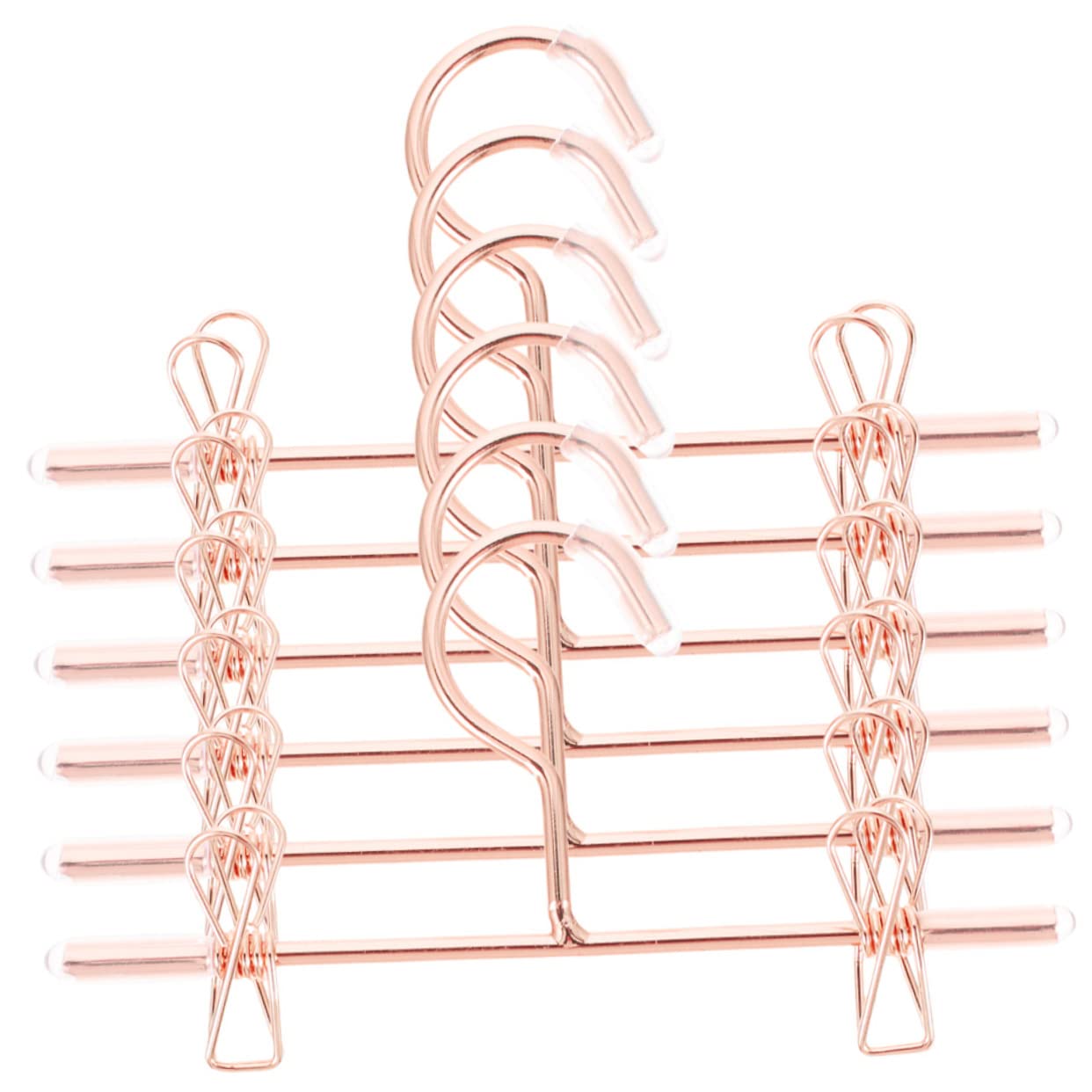 Cabilock Perchas Miniatura para Ropa De Muñecas Bjd Colgadores Pequeños De Metal Rosa para Organización Y Exhibición De Vestidos 6 Piezas X 5