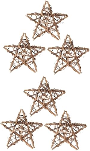 Miniatura 1 de Didiseaon 6 Pcs Christmas Tree Ball Rustic Wedding Party Wall Ornament Christmas Door Decorations Grapevine Wreath DIY Garland Accessories Christmas