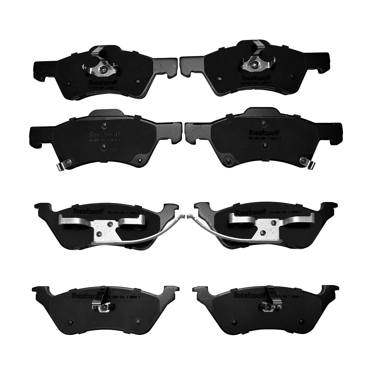 IBESTWOLF Front & Rear Ceramic Brake Pads