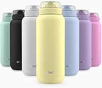 Vista 131 de Ello Cooper Twist - Botella de agua de acero inoxidable de 32 onzas con tapa para beber A prueba de fugas Doble pared y aislada al vacío Asa