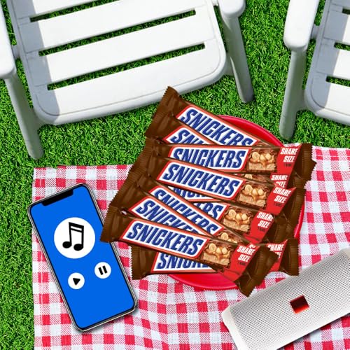 Image of SNICKERS Milk Chocolate Candy Bars, Share Size Bulk, 3.29 oz, Pack of 24