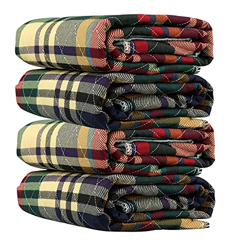 Image of WAVE Heavy Duty Stain Masking Underpads - Reusable Washable Bed Protector - Plaid - Incontinence - Potty Training - Underpad Solution for Long-Lasting Use - Large 34" x 36" - Pack of 4